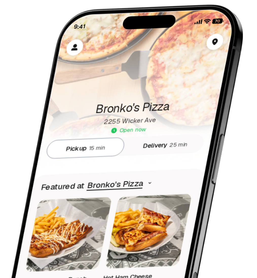 Bronko's Pizza app preview