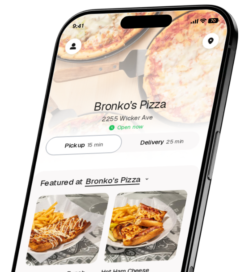 Bronko's Pizza app preview