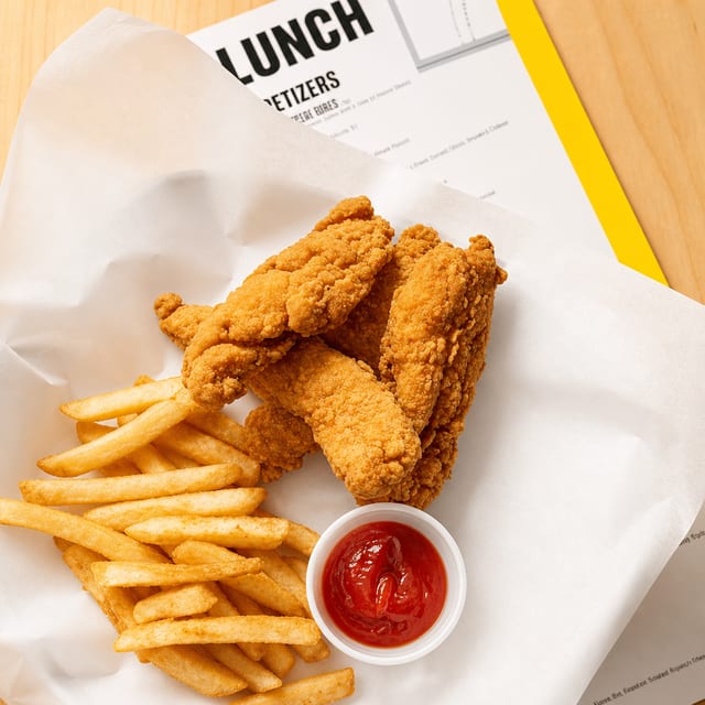 Chicken Tenders w/ Fries.